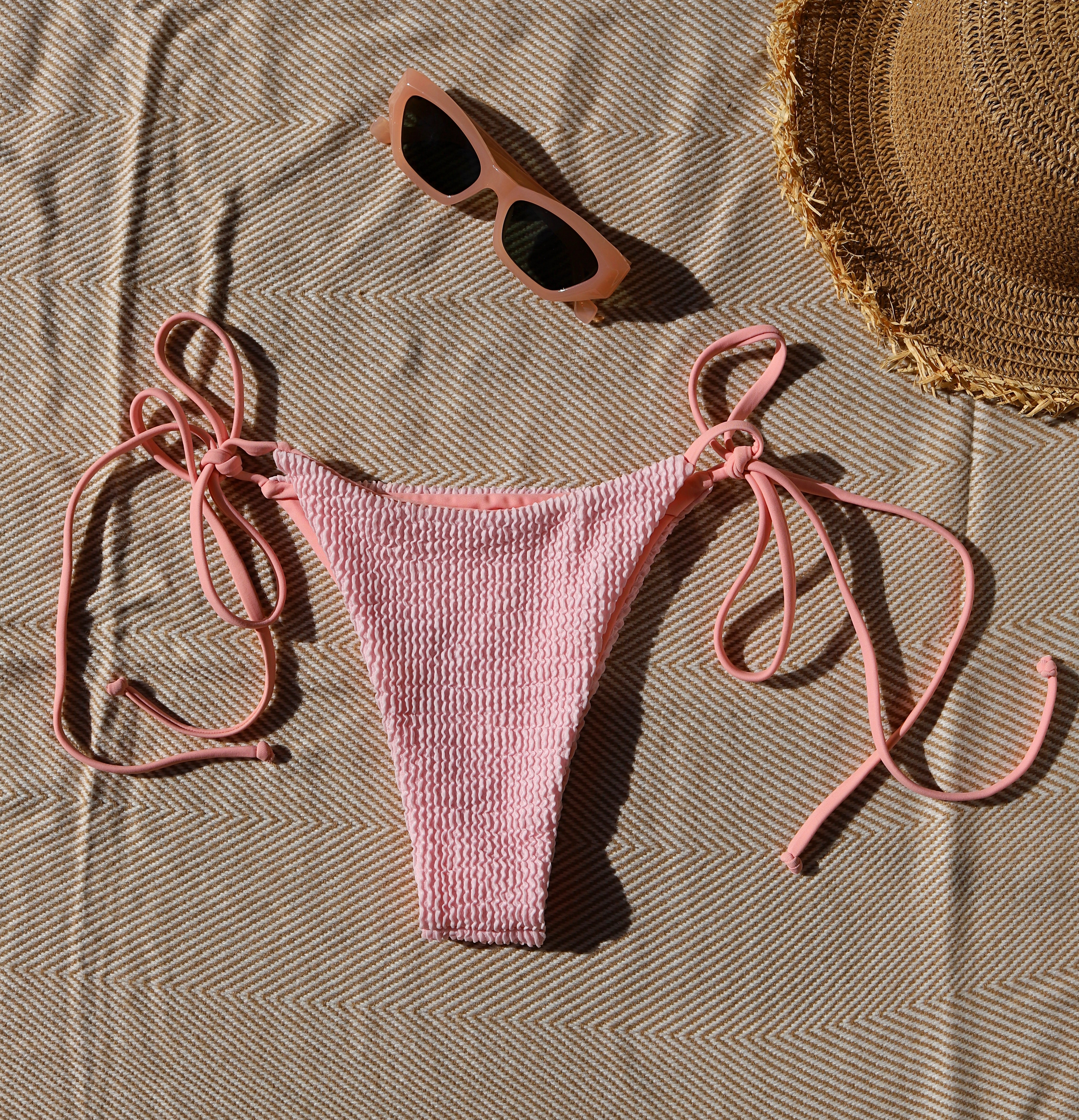 Rushy Pink Bikini-Hose